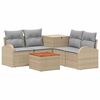 vidaXL Conjunto de Sof&aacute;s 6 unid. Bege e Cinza Claro 55 x 55 x 37 cm