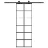 vidaXL Porta deslizante c/ conj. ferragens 76x205cm vidro ESG preto