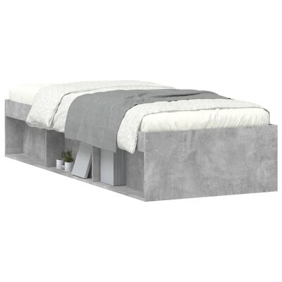 vidaXL Estrutura de cama solteiro 75x190 cm cinzento cimento