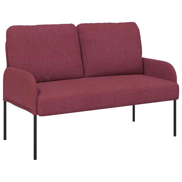vidaXL Sof&aacute;s com almofada 110cm Vinho Vermelho Contraplacado