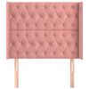 vidaXL Cabeceira de cama c/ abas veludo 93x16x118/128 cm rosa