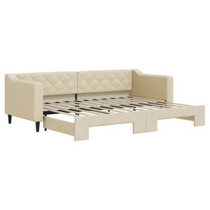 vidaXL Sof&aacute;-cama com gavet&atilde;o 80x200 cm tecido cor creme