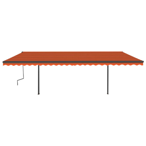 vidaXL Toldo retr&aacute;til manual com LED 6x3 m laranja e castanho