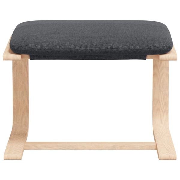 vidaXL Cadeira de descanso com banco p/ p&eacute;s tecido cinza-escuro