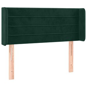 vidaXL Cabeceira de cama c/ abas veludo 83x16x78/88 cm verde-escuro