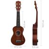 vidaXL Conjunto ukulele soprano infantil c/ saco madeira escura 21"