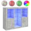 vidaXL Aparadores c/ LEDs 3 pcs derivados de madeira cinzento cimento