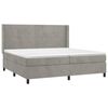 vidaXL Cama box spring c/ colch&atilde;o/LED 200x200 cm veludo cinzento-claro