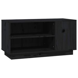 vidaXL M&oacute;vel de TV 80x35x40,5 cm madeira de pinho maci&ccedil;a preto