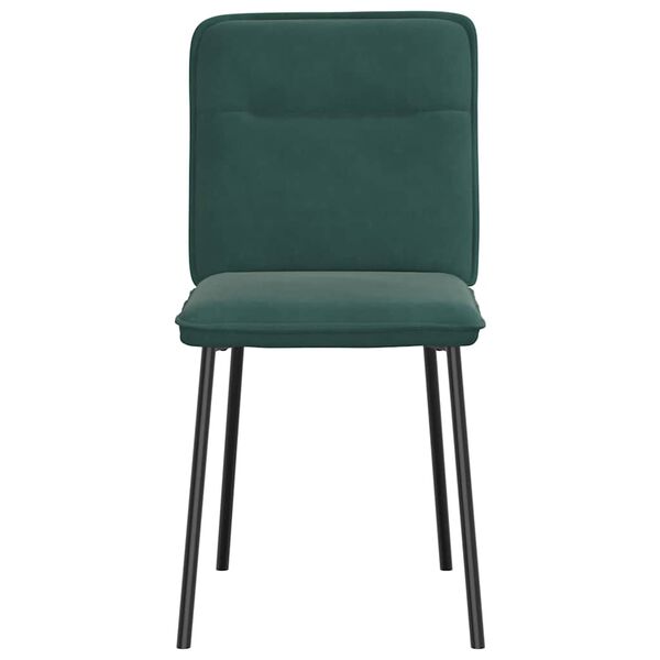vidaXL Cadeiras de jantar 2 pcs veludo verde-escuro