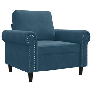 vidaXL Poltrona 60 cm veludo azul