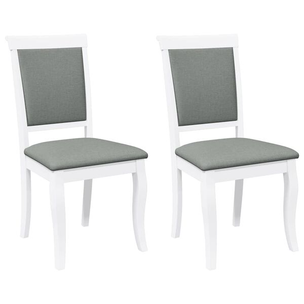 vidaXL Cadeiras de jantar com almofadões 2 pcs madeira maciça branco