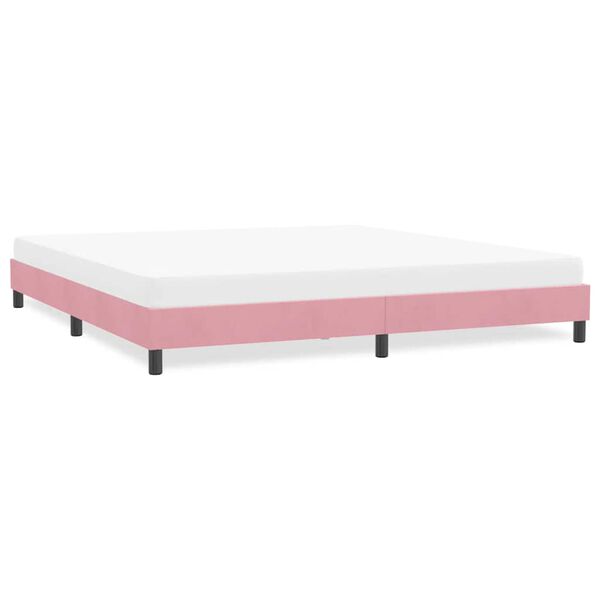 vidaXL Estrutura de cama sem colch&atilde;o 180x220 cm veludo rosa