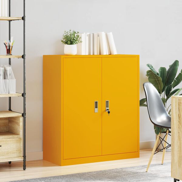 vidaXL Arm&aacute;rio de arruma&ccedil;&atilde;o Amarelo Mostarda 90 x 40 x 105 cm A&ccedil;o