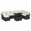 vidaXL Conjunto de Sof&aacute; de Jardim 9 unid. Preto e Creme