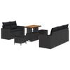 vidaXL Conjunto de Sof&aacute; de Jardim com almofada 8 pcs Preto vime PE