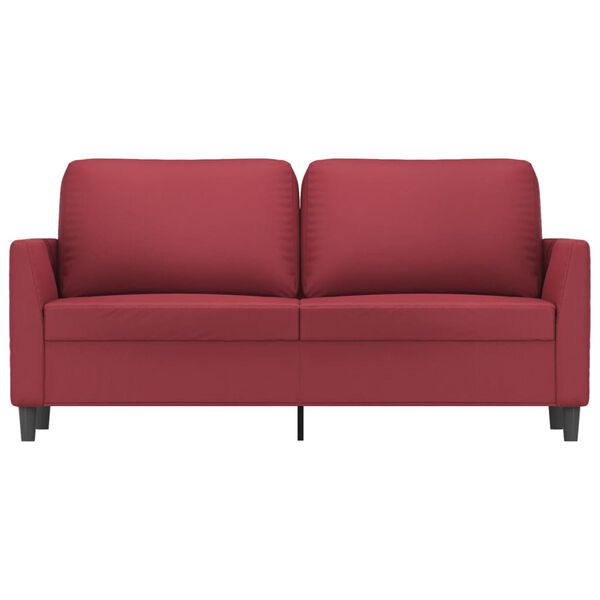 vidaXL Sof&aacute; de 2 lugares 140 cm couro artificial vermelho tinto