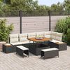 vidaXL Conjunto de Sof&aacute; de Jardim com almofada Preto Rattan Sint&eacute;tico