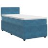 vidaXL Cama box spring com colch&atilde;o Azul Escuro 90 x 200 cm Veludo