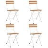 vidaXL Cadeiras de bistr&ocirc; dobr&aacute;veis 4 pcs ac&aacute;cia maci&ccedil;a e a&ccedil;o