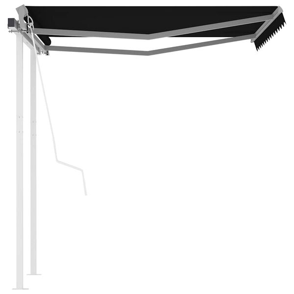 vidaXL Toldo retr&aacute;til autom&aacute;tico com postes 3,5x2,5 m antracite