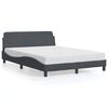 vidaXL Estrutura de cama Dover 137x190cm veludo cinzento-escuro
