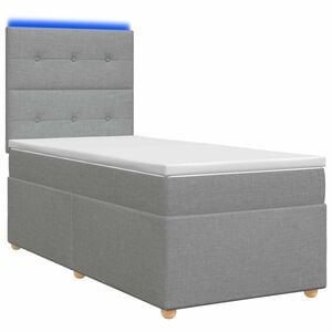 vidaXL Cama box spring com colch&atilde;o Cinzento-claro 80 x 200 cm Tecido