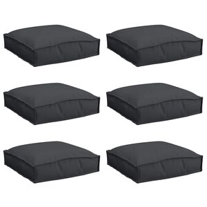 vidaXL Almofada 6 pcs Preto 40 x 40 x 8 cm Tecido Oxford