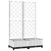 vidaXL Vaso/floreira de jardim c/ treli&ccedil;a 80x40x121,5 cm PP branco