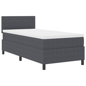 vidaXL Cama Box Spring LED Cinza Escuro e Branco 80 x 200 cm