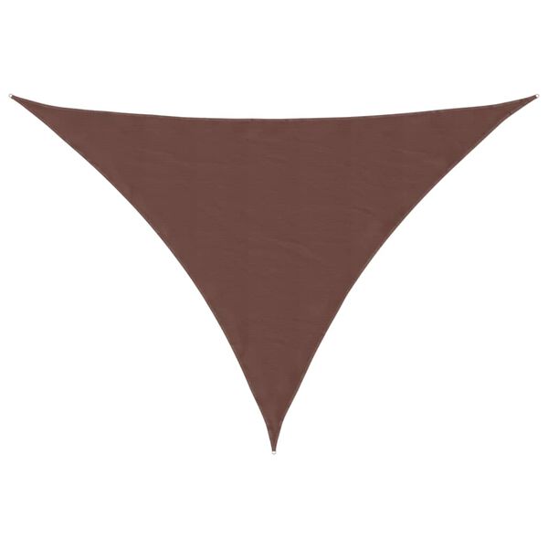 vidaXL Para-sol estilo vela tecido oxford triangular 5x6x6 m castanho