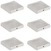 vidaXL Tampas piramidais postes veda&ccedil;&atilde;o 6pcs metal galvaniz. 101x101mm