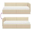vidaXL Estrutura de Cama de Canto com Colch&atilde;o 2 pcs Creme Veludo