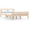 vidaXL Estrutura de cama casal 135x190 cm madeira maci&ccedil;a