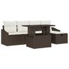 vidaXL Conjunto de Sof&aacute; de Jardim 6 unid. Castanho vime PE