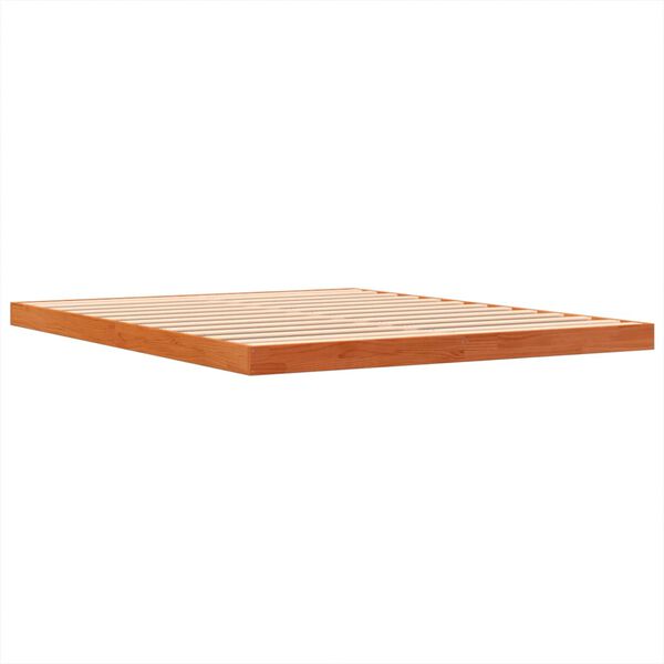 vidaXL Estrutura de cama 150x200 cm madeira pinho maciça castanho cera