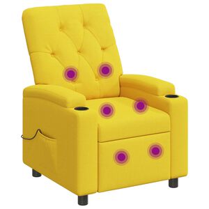 vidaXL Poltrona de massagem reclin&aacute;vel Amarelo Claro 75 x 95 x 101 cm