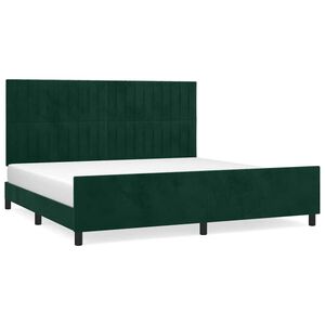 vidaXL Estrutura de cama sem colch&atilde;o 200x200 cm veludo verde-escuro