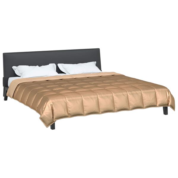 vidaXL Edredom de Ver&atilde;o Simples Ouro 200 x 200 cm Cetim e Microfibra