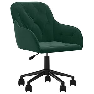 vidaXL Cadeira de escrit&oacute;rio girat&oacute;ria veludo verde-escuro