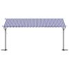 vidaXL Toldo de pé 500x300 cm tecido e aço azul e branco