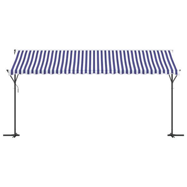 vidaXL Toldo de pé 500x300 cm tecido e aço azul e branco