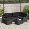 vidaXL Conjunto de Jantar para Jardim com almofada 7 pcs Preto