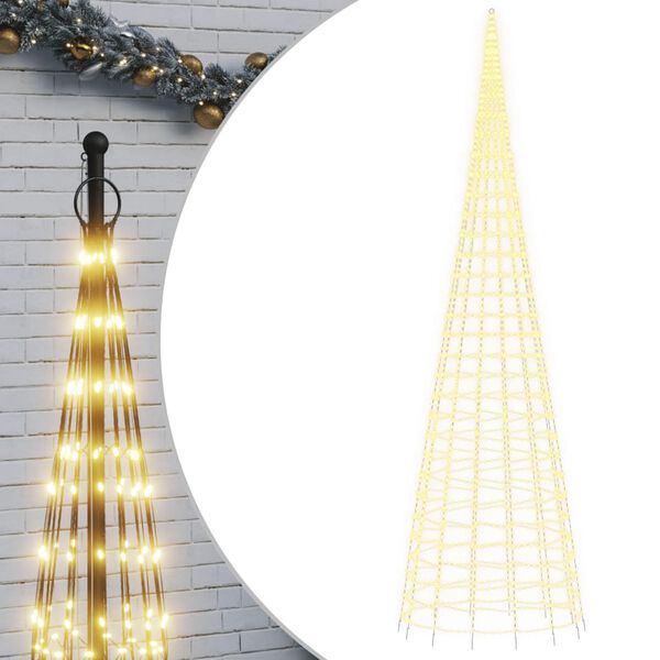vidaXL &Aacute;rvore de Natal LED no mastro 3000 LEDs branco quente 800 cm