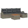 vidaXL Conjunto de Sof&aacute; de Jardim 6 unid. Cinzeto Rattan Sint&eacute;tico