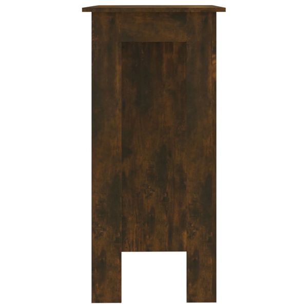 vidaXL Mesa de bar c/ prateleiras derivados de madeira carvalho fumado