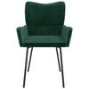 vidaXL Cadeiras de jantar 2 pcs veludo verde-escuro