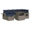 vidaXL 7 pcs conj. sof&aacute;s jardim c/ almofad&otilde;es vime PE/ac&aacute;cia cinzento
