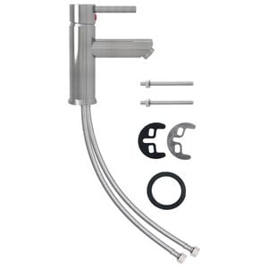 vidaXL Torneira para lavat&oacute;rio de casa de banho 130x176 mm prata