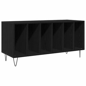 vidaXL Arm&aacute;rio para discos de vinil Carvalho Preto 100 x 38 x 48 cm